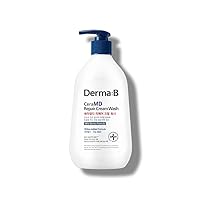 CeraMD Repair Cream Wash, Unscented Fragrance Free Creamy Face & Body Cleanser for Dry Sensitive Itchy Skin, Deep Moisture Paraben-Free Body Wash, Cream to Foam Cleanser, 13.5 Fl. Oz., 400ml