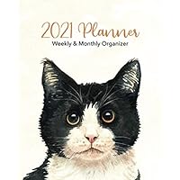 2021 Planner Weekly and Monthly Organizer: Black White Manx Cat with Orange Eyes Watercolor Design - 53 Week 12 Month with Inspirational Quotes - Jan ... 2021 (Perfect Your Day Planners 2021 Cats) 2021 Planner Weekly and Monthly Organizer: Black White Manx Cat with Orange Eyes Watercolor Design - 53 Week 12 Month with Inspirational Quotes - Jan ... 2021 (Perfect Your Day Planners 2021 Cats) Paperback