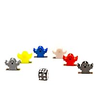 | 5PCS Ghost Meeple Token Figures | Board Game Pieces, Blue