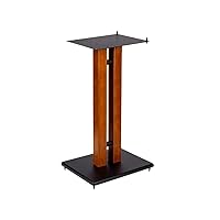 Monolith 28in Cherry Wood Speaker Stand with Adjustable Top Plate, Cherry (Each) Harmon Kardon, Bose, Sony, Polk, KEF, JBL, Klipsch, for Home Theater Speakers in Your Entertainment System