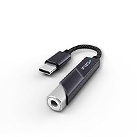 KA11 USB C to 3.5mm Audio Adapter 32bit/384KHz, USB Type C Dongle HiFi DAC Amplifier for Android/iOS/Windows/Mac (Black, TC)