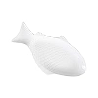 DOITOOL Fish Plate Fish Plate Ceramic Serving Platter Dish Fish Shape Textured Serving Dish Food Tray Party Platter for Fish Sushi Fruit or Cheese (13 Inches + White) Porcelain Serving Platter