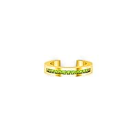 1.50 Ctw Round Cut Lab Created Green Peridot Half Eternity Band Wedding Engagement For Womens Ring 14K Yellow Gold Plated