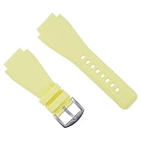 Ewatchparts 24MM RUBBER STRAP WATCH BAND COMPATIBLE WITH BELL ROSS WATCH YELLOW BR-01-BR-03 WATCH BRUSH