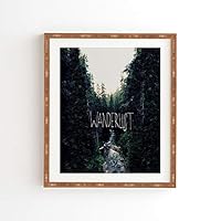 Deny Designs Leah Flores Bamboo Framed Wall Art, 14 in x 16.5 in, Wanderlust 1