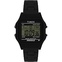 Timex Unisex T80 36mm Watch - Black Bracelet Digital Dial Black Case