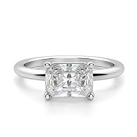 Diamond 2 CT Oval Colorless Moissanite Engagement Ring, for Women/Her, Wedding Bridal Ring, Eternity Sterling Silver Solid Gold Diamond Solitaire 4-Prong Ring for Her