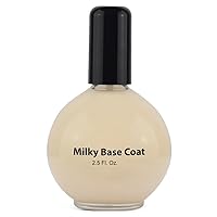 Milky Base Coat for Nail Polish, 2.5 Oz - Professional Strength, Long Lasting, Manicure and Pedicure, Nail Strengthener, Hardener, Prevents Chipping - Fast Dry