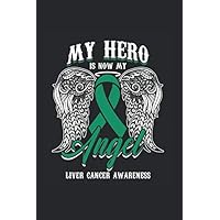 My Hero is now my Angel Liver Cancer Awareness: Cool Animated Sayings Design For Proud Cancer Survivor Any Occasion Notebook Composition Book Novelty Gift (6