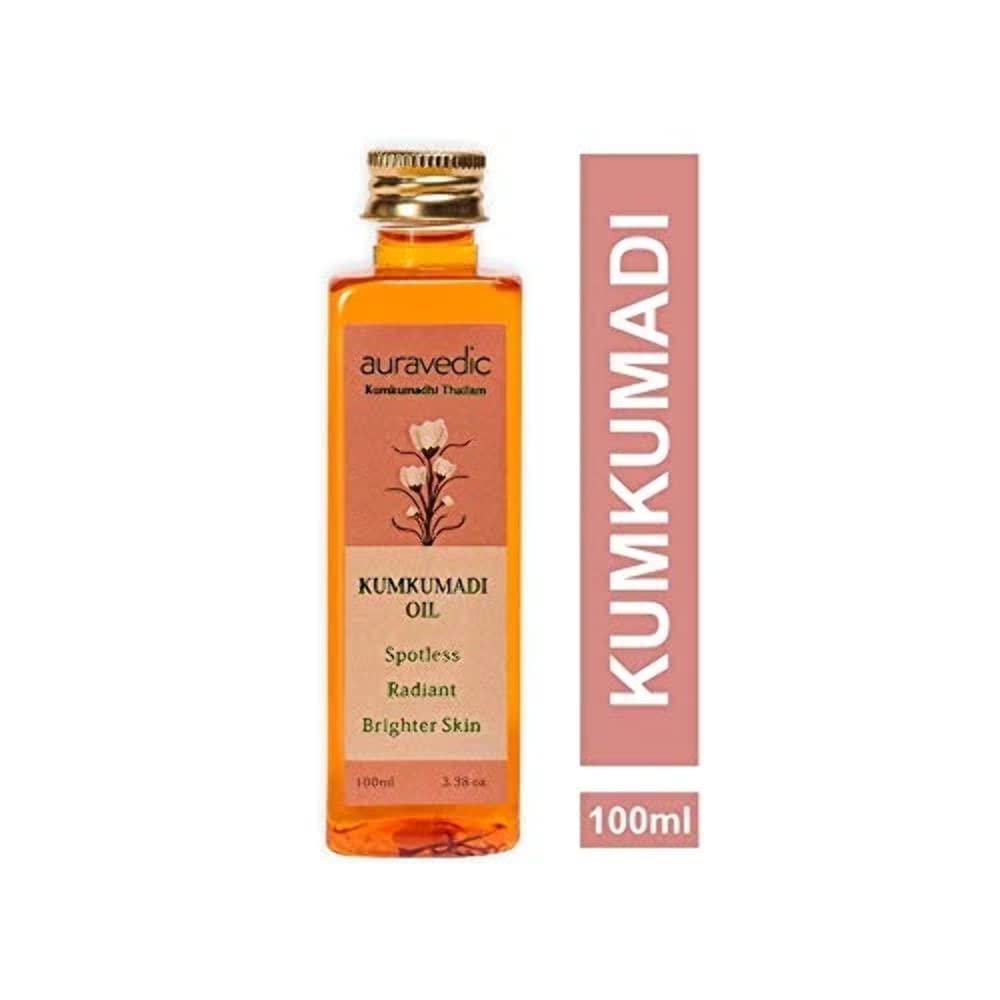 Auravedic Kumkumadi Oil Pure Saffron For Ultra Skin Brightening and Radiance, 100ml