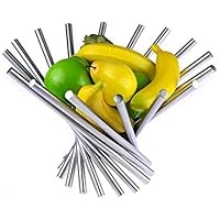Landtom® Creative Stainless Steel Rotation Fruit Bowl/Fruit Basket/Fruit Stand/Fruit Holder with Free Orange Peeler, Silver