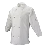 Mercer Culinary Millennia Women's Cook Jacket with Cloth Knot Buttons, Medium, White