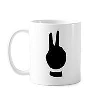 Two Gesture Outline Pattern Mug Pottery Ceramic Coffee Porcelain Cup Tableware