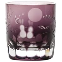 glassmaking Mitsuwa Crafts Fires 切子 Moon Rabbit Pattern gui呑 Borage Medium – 511 – V