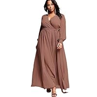 Female Clothing Elegant Big Size Sexy Lady Dress - Brown, 7XL