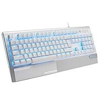 Headset Mechanical Gaming Keyboard and Mouse Combo with PC Gaming Headset,Multicolor LED Backlit USB Wired with Blue Switch,Hand Rest (Color : White)