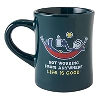 Life is Good. Not Working Hammock Diner Mug, Spruce Green