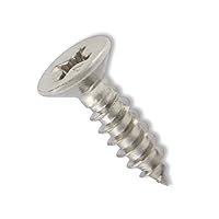 LIONMAX #6 × 1/2'' Wood Screws, 200 PCS, Flat Head PH Drive Self Tapping Screws, 304 Stainless Steel 18-8, Anti-Corrosion, Screws for Woodworking Project