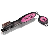 Frogger BrushPro Golf Club Cleaner with Ergonomic Grip and Retractable Cord | Sturdy Golf Brush and Groove Cleaner with Advanced Scrub Cleaning Technology for Professional Golfers | Pink
