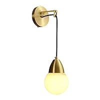 Single Head H65 Brass Wall Lamp Light Luxury Marble Hanging Lamps G9 Lighting Fixtures Bedside Decorative Wall Mounted Lights for Bedroom Living Room Cloakroom