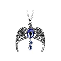 Antique Silver Blue Stone Eagle Necklace H P Hogwarts School Diadem Ravenclaw Necklace Unisex Movie Witchcraft Jewelry Cosplay Mens