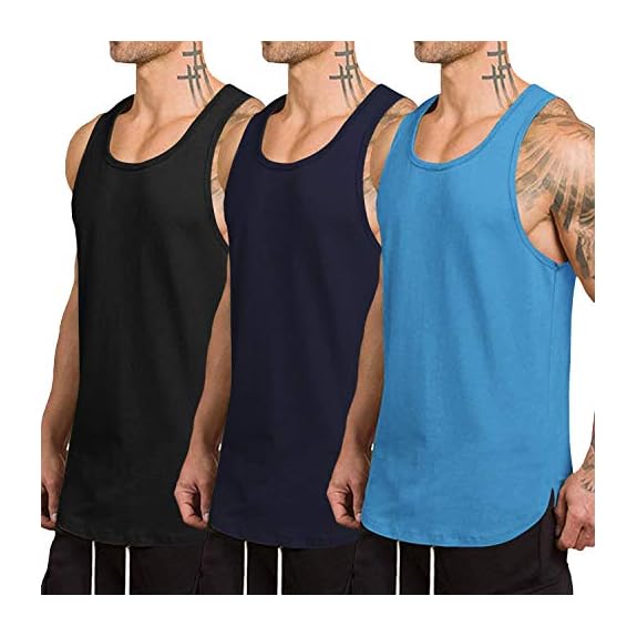 COOFANDY Men's 3 Pack Quick Dry Workout Tank Top Gym Muscle Tee Fitness  Bodybuilding Sleeveless T Shirt