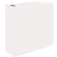 3 Inch Binder 3 Ring Binders White, Slant D-Ring 3” Clear View Cover with 2 Inside Pockets, Heavy Duty Colored School Supplies Office and Home Binders – by Enday