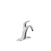 KOHLER K-45800-4-CP Alteo Handle Single Hole or Centerset Bathroom Faucet with Metal Drain, One Size, Polished Chrome