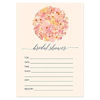 DB Party Studio Peach Bridal Shower Invitations with Envelopes (Pack of 50) Beautiful Fill-In Floral Wedding Shower Party Invites Invitations VI0037