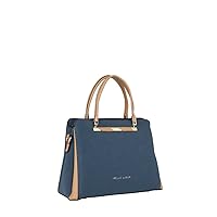Pelle Luxur Leather Satchel Bag | Medium Ladies Purse Handbag | Blue
