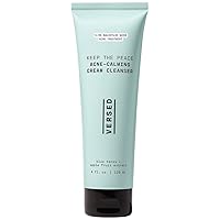 Keep The Peace Calming Cream Cleanser - Gentle, Non-Drying Foaming Cleanser with Salicylic Acid - Daily Face Wash Helps Reduce Blemishes Without Stripping Skin - Vegan (4 fl oz)