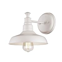 Design House 579649 Kimball Industrial Farmhouse 1-Light Indoor Wall Light with Metal Shade for Hallway Bathroom Kitchen Foyer, Antique White
