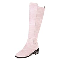 Women soft polyester flat Knee High boot Fashion Dress Side Zipper Winter Boots
