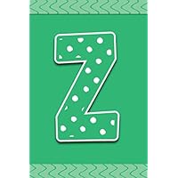 Z: Personalized Monogram Initial Letter Z Gratitude Journal, Green With White Polka Dot Notebook, Daily Positive Mood & Thought Reflections Notebook For Women, Girls