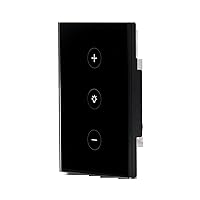 Smart WiFi Dimmer Light Switch Glass Touch Panel Wireless Remote Control Work with Voice Control Black