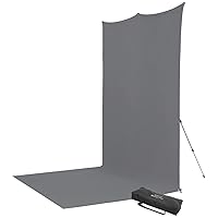 Westcott 8'x13' Neutral Gray Sweep X-Drop Pro Wrinkle-Resistant Backdrop Kit - for Full-Length Portraits, Group Photos, and Photo Booths