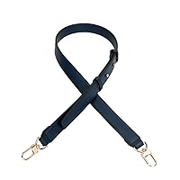 Smooth Leather Belt for Crossbody Handbags Shoulder Bag Replacement Adjustable Purse Strap Short Size Gold Clasp Navy Blue