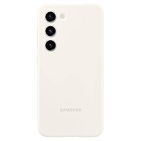 SAMSUNG Galaxy S23 Silicone Phone Case, Protective Cover w/Color Variety, Smooth Grip, Soft and Sleek Design, US Version, EF-PS911TUEGUS, Cream