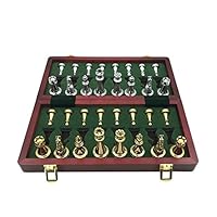 Chess Set Metal Glossy Golden and Silver Chess Pieces Solid Wooden Folding Chess Board High Grade Professional Chess Games Set Chess Game Board Set