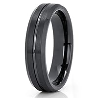 6mm Black Tungsten Wedding Band,Black Tungsten Ring,Anniversary Ring,Engagement Ring
