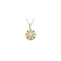 0.03-0.4 Cts SI2 - I1 Clarity and I-J Color Diamond Poker Chip Pendant in 14K Yellow Gold - Valentine's Day Sale