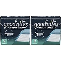 GoodNites Disposable Bed Mats, 9 Count (Pack of 2)