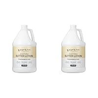 Ginger Lily Farms Club & Fitness Soothing Butter Lotion for Dry Skin, 100% Vegan & Cruelty-Free, Fragrance Free, 1 Gallon (128 fl oz) Refill (Pack of 2)
