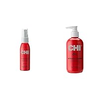 CHI 44 Iron Guard Thermal Protection Spray and 8.5 FL Oz Straight Guard Smoothing Styling Cream