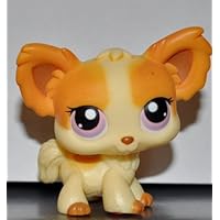 Chihuahua #96 (Dog, Cream, Purple Eyes, Tan Accents) Littlest Pet Shop 2005 (Retired) Collector Toy - LPS Collectible Replacement Single Figure Loose (OOP Out of Package)