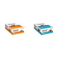 think! Protein Bars with Chicory Root Fiber, Gluten Free, Whey Protein Isolate, Salted Caramel & Chocolate Chip, 1.4 Oz (10 Count) Bundles