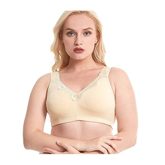 Mua TELIMUSSTO Women's Plus Size Soft Cotton Lace Bra Full Coverage  Wirefree Non-Padded trên  Mỹ chính hãng 2024