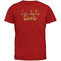 Christmas I'm Dad's Favorite Red Adult T-Shirt - Large