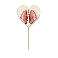 Organ Lung Human Illustration Toothpick Flags Heart Lable Cupcake Picks