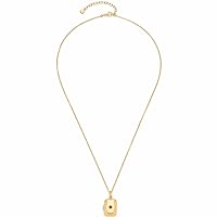 Leonardo Jewels Marlena Mother's Day Special Necklace Stainless Steel Gold Mirror Anchor Chain Hinged Locket Pendant with Pink Crystal Length 50-55 cm 023388, Stainless Steel, No Gemstone